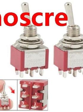 2 Pcs red ON/ON 2 Position Double Pole Double Throw Toggle S