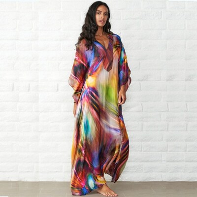 Quick-drying Kaftan Beach Cover up Pareos de Playa Mujer 202