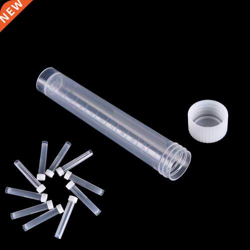 New 100pcsX 10ml Lab Plastic Frozen Test Tubes Vial Seal Cap