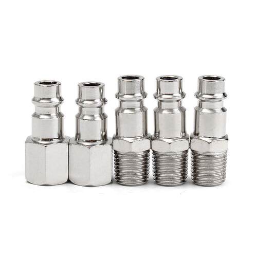 5Pcs Hardening Steel Euro Air Line Hose Compressor Fittings