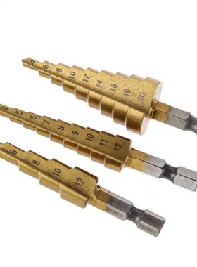 3pcs HSS Titanium Stap Boor Cutter Boren Set 4-12mm 3-12mm 4