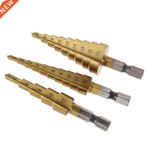 pcs Titanium Step Core Drill Bits Set Cone Titanium Coated