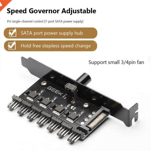 12V 4Pin 3Pin Cooling Fan HUB 1 To 8 Way Speed Controller Ad