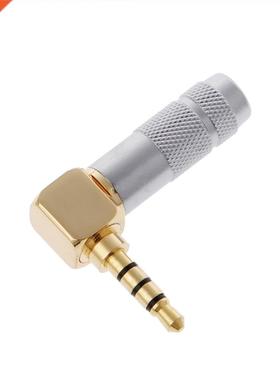 Stereo 3.5mm 4 Pole 90 Degree RepHeadphone Jack Plug Cable L