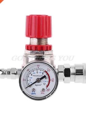 Pressure Regulator Switch Valve Gauge w Male/Female Connecto