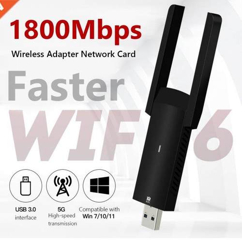 1800Mbps WiFi 6 USB Adapter Dual Band AX1800 2.4G/5GHz Wirel