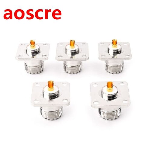 5pcs UHF SO239 Female Flange Panel Chassis Deck Mount Adapte