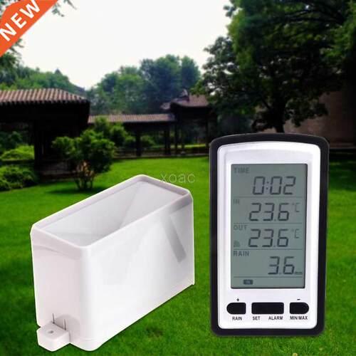 Wireless Rain Meter Gauge Weather Station indoor/outdoor tem