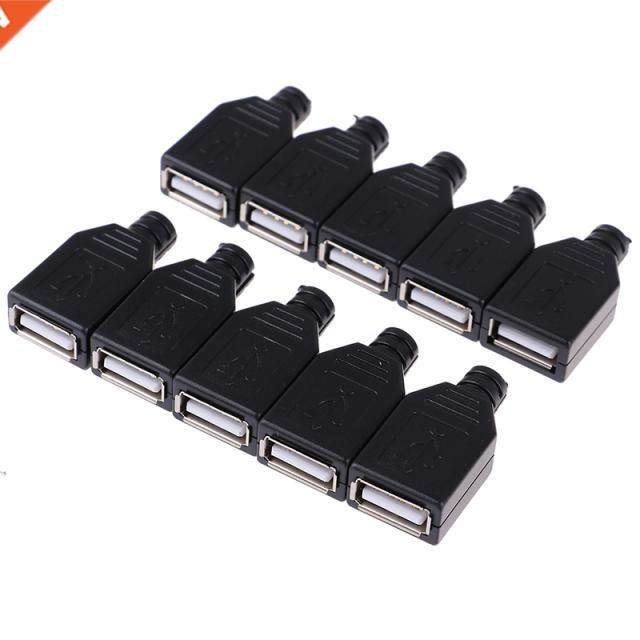 10pcs/lot Type A Female USB 4 Pn Plug Socket Connector Wth