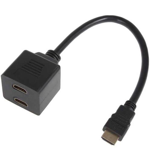 0.M 1 HDMI Adapter Male to 2 Female Audio Video Spliter Swi