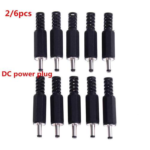 2/6Pcs/set Dc Male Power Plug Jack 1.5mm X .5mm Connector
