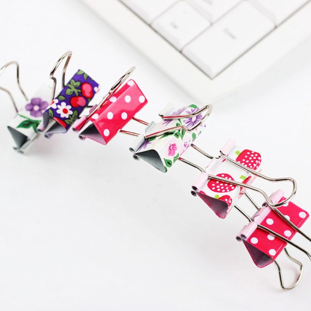24Pcs/set Cute Colorful Flower Metal Binder Clips File Paper