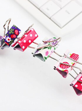 24Pcs/set Cute Colorful Flower Metal Binder Clips File Paper