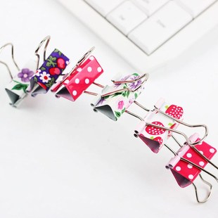 24Pcs/set Cute Colorful Flower Metal Binder Clips File Paper