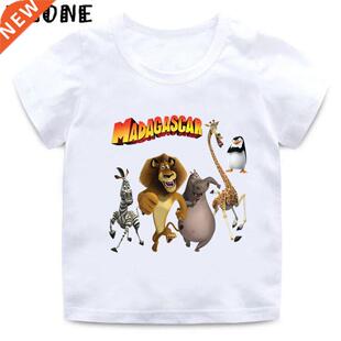 Animals Of Madagascar Lion Zebra Giraffe Print Cartoon Kids