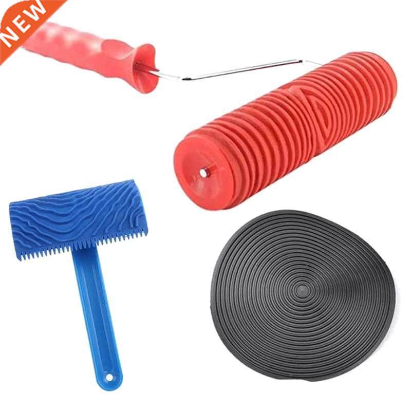 3 PCS Rubber Wood Graining Painting Tool Set for Wall Decora