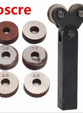 7pcs Steel Dual Wheel Knurling Tool With Diagonal Linear Knu