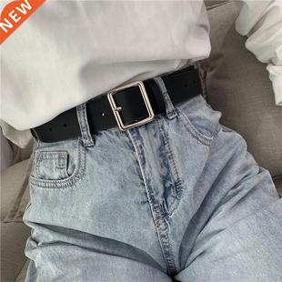 2022 PU Leather Belt For Women Square Buckle Pin Buckle Jean