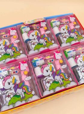 Cartoon Unicorn Handle Wheel Roller Stamp With Inkpad Diary