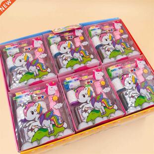 Cartoon Unicorn Handle Wheel Roller Stamp With Inkpad Diary