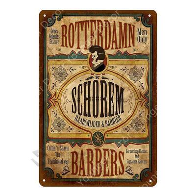 Barber Shop Metal Signs Haircuts And Shaves Advertising Deco
