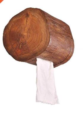 Vintage Wooden Paper Tube Home Hotel Room Tissue Box Bathroo