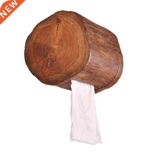 Vintage Wooden Paper Tube Home Hotel Room Tissue Box Bathroo