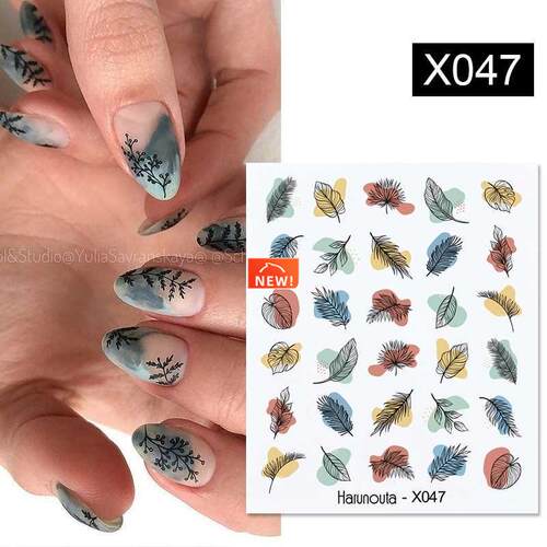 Harunouta Nails Sticker Nail Art Decorations Flowers Leaves