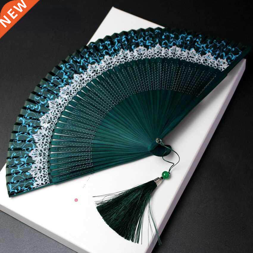 Color changing crown fan women	s folding fan lace color c