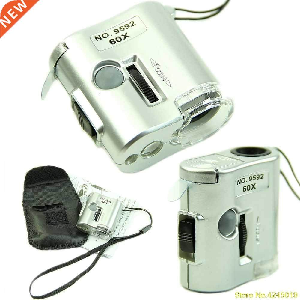 60X Microscope Illuminated Magnifier Glass Jeweler Loupe Len