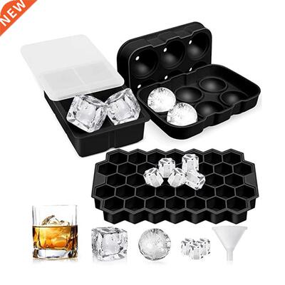 Silicone Ice Cube Tray Set with Lid Mould Honeycomb Square I