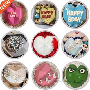 6Pcs/set Diamond Heart Cake Mold Chocolate 3D Love Mousse No