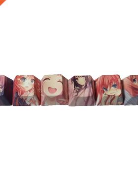 6Pcs Cartoon Anime Girl PBT Dye Sublimation Keycap Mechanics