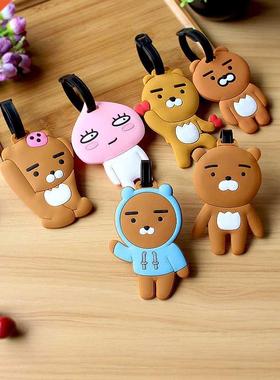 New Cartoon PVC Suitcase Luggage Tags Travel Card Sets Silic