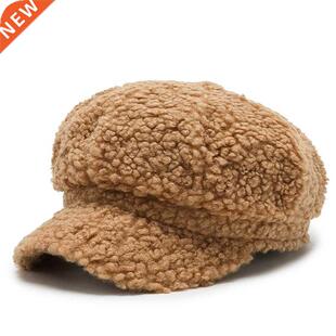 New Winter Women Lambswool Octagonal Hats Thickening Beret W