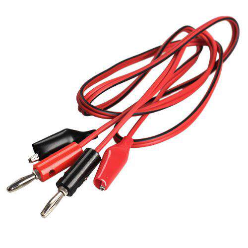 5x Ft Red Alligator Clip to Banana Plug Probe Cable Test Le