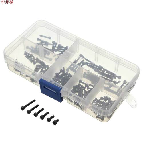 180pcs M2CH2 M2 4-16mm Carbon Steel Allen Bolt Head Hexagon