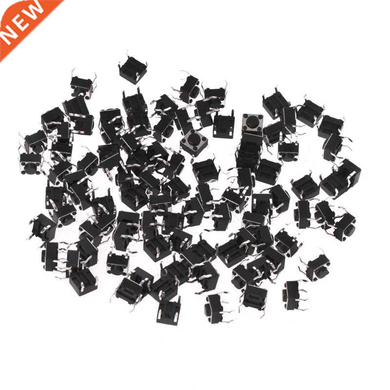 100 Pcs 6x6x4.5mm 4 Pin DIP Panel PCB Momentary Tact Push Bu