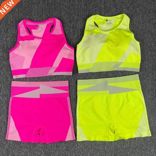 Seamless Women Yoga Sets High Waist Skin Shorts Leggings S