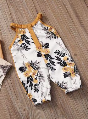 0-4Y Infant Baby Girls Floral summer Sleeveless romper baby