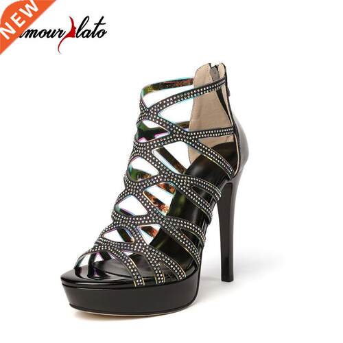 Amourplato Women Pumps Peep Toe Sandals High Heel Platform D