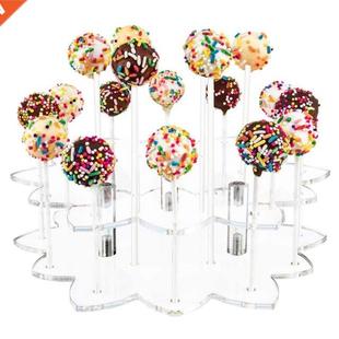 Flower Shaped Acrylic Holder Transparent Lollipop Holes