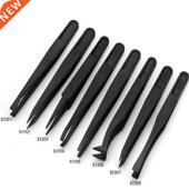 Electronic Plastic Tweezers 8pcs ESD static Kit Forceps Anti