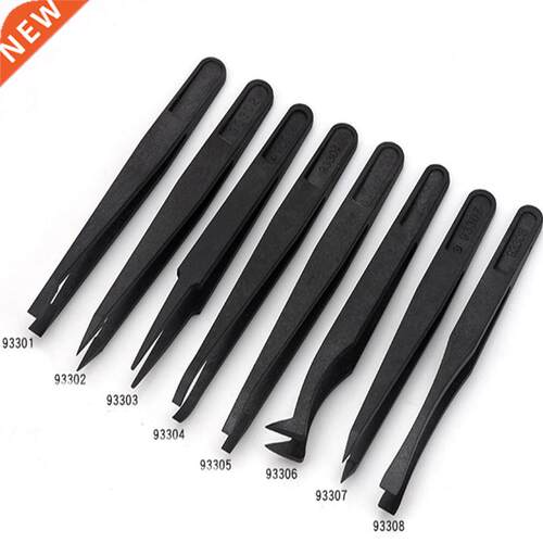 8pcs Anti-static Electronic Plastic Tweezers Kit ESD Forceps