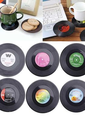 Fashion Vinyl Silicone Record Retro CD Type Drink Coasters C