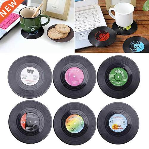 Fashion Vinyl Silicone Record Retro CD Type Drink Coasters C