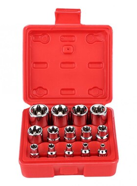 14Pcs E-Type Torx Star Bit Socket Set E4-E24 1/4