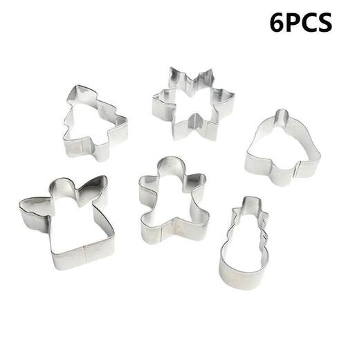 6Pcs Christmas Decorating Mould Cake Steel Cookies Md Chri
