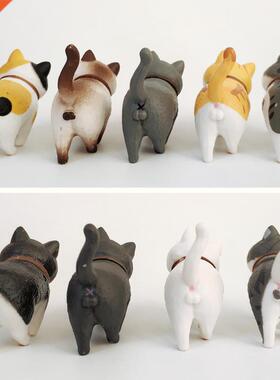 1Pcs Cute Mini PVC Animal Miniatures Japanese Bell Cat Doll