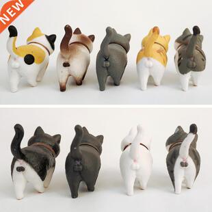 1Pcs Cute Mini PVC Animal Miniatures Japanese Bell Cat Doll